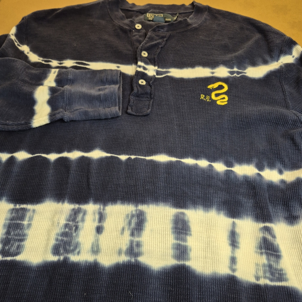Polo by Ralph Lauren Blue and White Men's Shirt - Rare Find! 1235/375